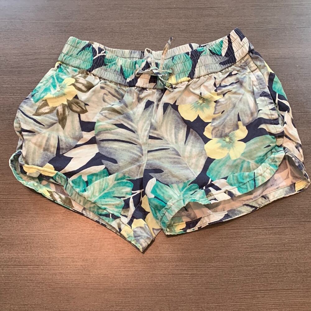 GAP Kids Tropical Cotton Green Pull-up Shorts